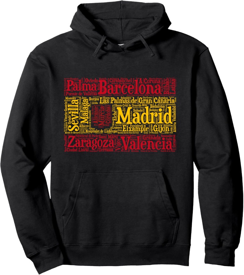 Winter Clothing Name - Флаг Испании с испанскими названиями города,