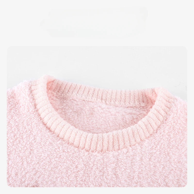 Winter Clothing For Women - Розовые пижамы с бантом, пуловер с