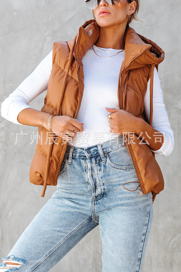 Женский однотонный утепленный  – обзор и цена Padded Vest Gilet